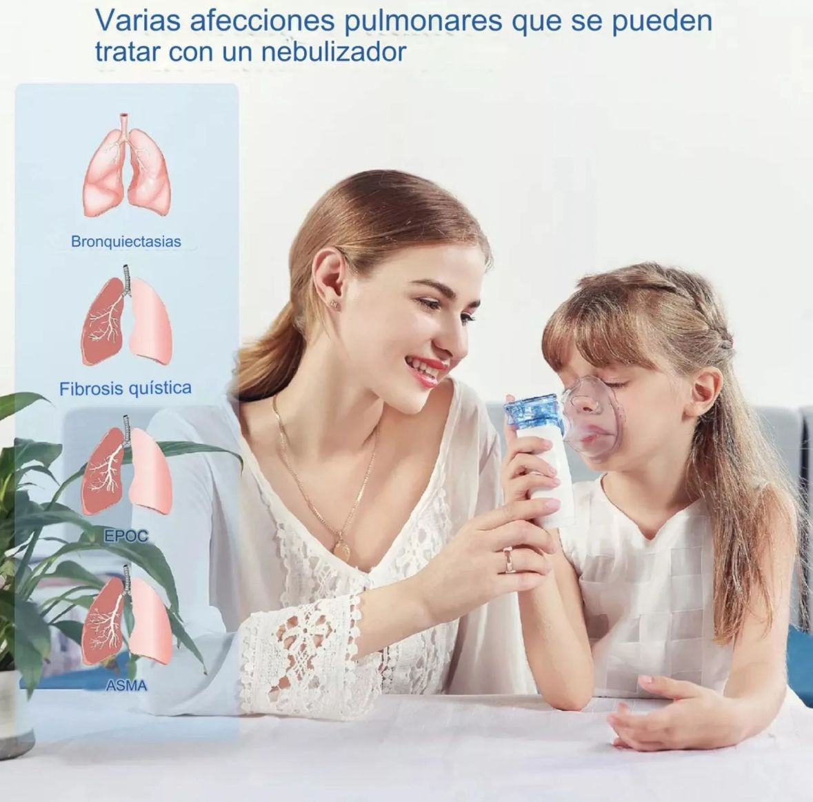 Nebulizador Portátil Inhalador – Inhalador Silencioso para Adultos y Niños